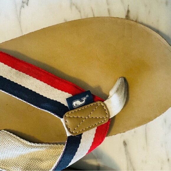 VGC Vineyard Vines America Red White Blue Strap Thong Flip Flops Men's Sz US 13 - Picture 4 of 6